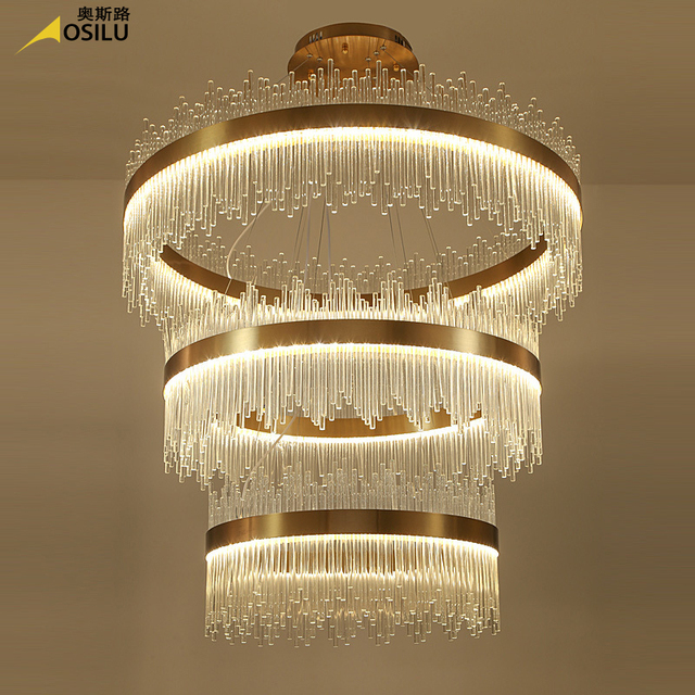 Ceiling Gold Metal Ring Drop Lighting Fixtures Modern Round Cheap Crystal Chandeliers
