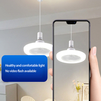 Ventilateur de plafond moderne pour la décoration intérieure avec lumière LED, télécommande, rotation, refroidissement, base E27 pour chambre à coucher, utilisation estivale
