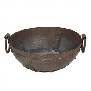 Handicrafts Cast Iron <b>Fire</b> Pit <b>Outdoor</b> Cooking Kadai Garden Decorative Antique <b>Fire</b> Pit Wood Burning Country Style - Product Image 1