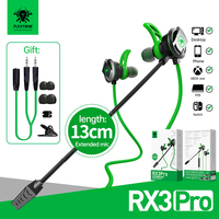PLEXTONE RX3 PRO earphone Gaming, earbud Stereo Bass In-Ear mikrofon ganda, kabel ekstensi HiFi untuk Laptop PC dan ponsel