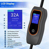 Nouvelle conception de station de recharge portable pour véhicules électriques 16A 3,5 kW avec écran, application intelligente pour la maison en option, chargeur mobile pour véhicules électriques Tesla, IP55