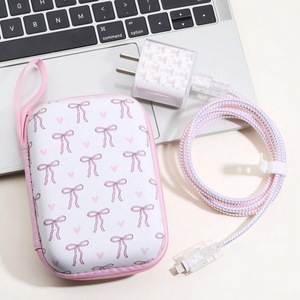6 in 1 Charger Cable Protector Set EVA Storage Case Bag Cute Charger Accessories for Travel Cargador Celular Cover