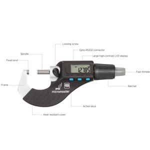 Switzerland TECHNOLOGY 00110101 - Vernier Outside <b>Micrometer</b> 0-25mm 25-50mm 50-75mm 75-100mm Digital - Product Image 4