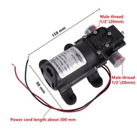 DC12V 72W 6A Mini Elektrische Selbstansaugende Membranpumpe Rückfluss-Wasserpumpen-Set für Autowäsche Gartenbewässerung