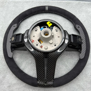 Volant de direction en Alcantara complet avec garniture en carbone de style CS pour BMW F10 F20 F22 F30 F31 M2 F87 M3 F80 M4 F82 F85 F90 X5 F15 E70 E90 - Product Image 6