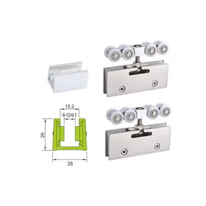 Porte coulissante en verre, matériaux de quincaillerie, portes pliantes en Aluminium