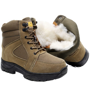 Botas de nieve para hombre, forradas de lana, antideslizantes, de tacón bajo, para senderismo al aire libre - Product Image 3
