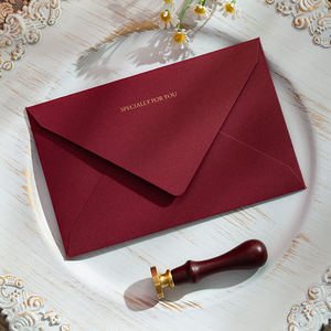 Enveloppes d'invitation de mariage en papier texturé de luxe personnalisées, avec estampage à chaud en feuille d'or pour le <span class=keywords><strong>golf</strong></span>, vente en gros - Product Image 5