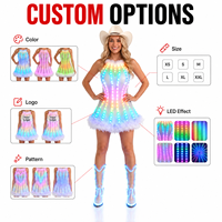 En stock, robe LED RGB lumineuse avec bottes lumineuses, costume de fête, performance sur scène, festival de musique, tenue pour spectacle en boîte de nuit