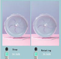 Roda Lari Senyap untuk Hewan Kecil dengan Stand yang Dapat Disesuaikan, Roda Latihan Plastik Senyap untuk Hamster, Gerbil, dll.