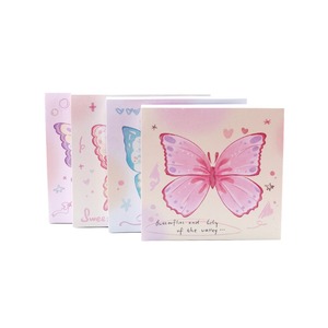 Cuaderno de Notas Adhesivas Minimalista Estilo Coreano con Hojas Sueltas de Mariposa de Cambio Gradual, Personalizable, Material Base para Pegatinas Conveniente - Product Image 1
