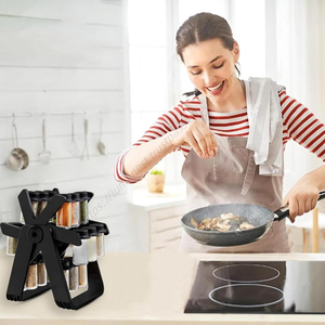 Estante Giratorio de 360 Grados para Almacenamiento de Condimentos, Juego de 18 Frascos de Vidrio para Especias, para Cocina y Hogar, Venta al por Mayor - Product Image 6