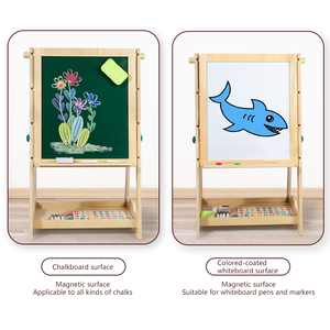 Best-selling 2-in-1 Multifunctional Educational Toy Modern Wooden Blackboard Drawing Board Desk Tower for Toddler Boys Girls - Product Image 2