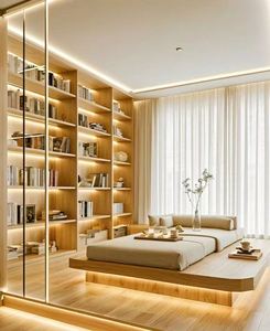 Estantería de madera maciza moderna de alta calidad de nuevo diseño, estantería de madera grande personalizada para oficina y hogar - Product Image 4