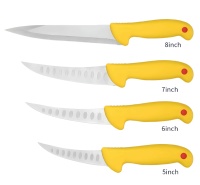 Ensemble de couteaux de chef professionnels, revêtement antiadhésif, acier inoxydable, couteau à fileter et à désosser le poisson avec manche en PP pour trancher le poisson et la viande
