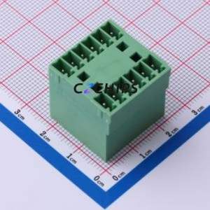 DB2ERH-3.5-2*6P-GN Plug-in Terminal Block Through hole,P=3.5mm Connector Board-to-Board / Socket - Closed 2x6P 3.5mm Green - Product Image 1