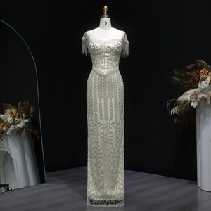 Vestido de Noche Sharon Said SS712 Plata Recto Lujoso Rosa Árabe Saudí para Mujeres Bodas Elegantes Fiestas Formales al Por Mayor - Product Image 4