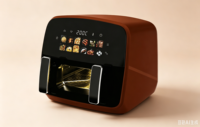 Friteuse à air numérique intelligente 1800W en acier inoxydable, vente en gros OEM, écran LCD, déshydratation, sans huile, 6L