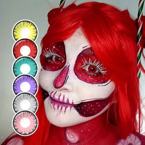 Twilight Yellow Wolf Eyes Contacts colorés Lentilles de contact rouges glamour pour <span class=keywords><strong>Halloween</strong></span> Demon Red Cosplay <span class=keywords><strong>Lentille</strong></span> de contact - Product Image 1