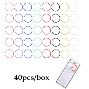 1 Caja De 20G <span class=keywords><strong>Piercing</strong></span> De Nariz De Cristal En Acero Inoxidable, Varios Colores, Curvo O Recto, Joyería Corporal Unisex - Product Image 5