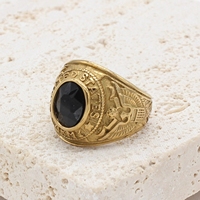 2025 Mode Hot Sales Außenhandel Schmuck Großhandel Personal isierte Retro American Soldier Army Ring Edelstein Ring Männer