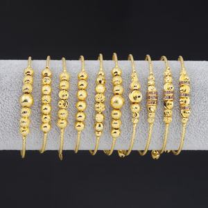 Jxx Wholesale High Quality 24k <b>Gold</b> Plated Yellow Brass <b>Adjustable</b> Cute Style Zircon Bangle <b>Bracelet</b> Unisex - Product Image 1
