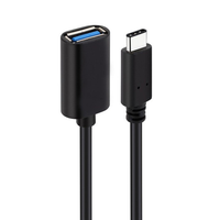 Typ-C Buchse auf USB-C 3-in-1 USB 3.1 Stecker-auf-A Verlängerungskabel mit USB 3.0 Anschluss, Geflechtabschirmung für Kamera und Computer (PVC)