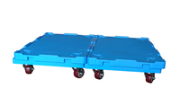 Chariot de transport robuste à 4 roues en plastique pour palettes, chariot de manutention en forme de tortue à plateau plat