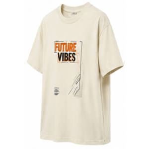 เสื้อยืดคอกลมสีขาวสำหรับผู้ชาย ลายพิมพ์ Future Vibes เนื้อผ้านุ่ม ระบายอากาศได้ดี แขนสั้น สวมใส่สบายๆ ในฤดูร้อน สไตล์สตรีทแวร์ - Product Image 2