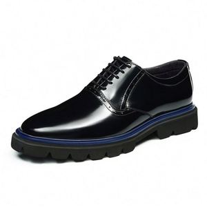 Chaussures habillées décontractées de luxe originales à bout carré, en cuir véritable, légères, respirantes, antidérapantes, grande taille 46, à lacets, semelle épaisse - Product Image 4