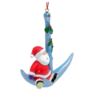 Hochwertige Harz-Dekoration: Maßgefertigter Strand-Weihnachtsmann in Ankerform, Handgeschnitztes Kunsthandwerk - Product Image 3