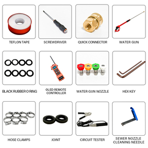 AMJET 150BAR32GPM Buse rotative de <span class=keywords><strong>jet</strong></span> d'égout de Chine Jetter de vidange Machine à <span class=keywords><strong>jet</strong></span> d'eau de vidange de tuyau de vidange de moteur à essence Nettoyage de vidange - Product Image 2