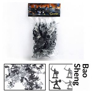 Ensemble de 60 figurines de soldats médiévaux statiques transfrontaliers, modèle ancien, en plastique, <span class=keywords><strong>jouet</strong></span> de guerre militaire - Product Image 4