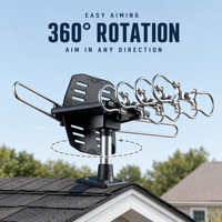 Antenne de télévision extérieure à commande à distance, rotation à 360 degrés, plage de fréquences 54-862 MHz, gain de 30 dBi pour des signaux TV plus puissants