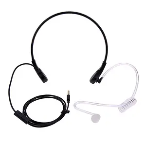 뜨거운 판매 휴대 전화 3.5mm 유선 이어폰 필드 전술 공기 덕트 귀 후크 목구멍 진동기 이어폰