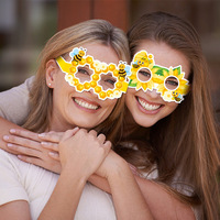 8 Pièces Lunettes en Papier Abeille et Tournesol Nid d'Abeille pour Fêtes d'Été, Anniversaires Thème Floral, Baby Showers et Cadeaux