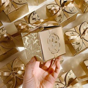 Boîte Cadeau en Papier d'Art de Luxe en Gros, Boîte à Dragées Style Mode pour Mariage, Chocolats, Faveurs et Cadeaux d'Invités - Product Image 3