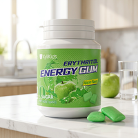 Chewing-gum à la menthe et à l'érythritol, sans sucre, certifié halal, aux couleurs naturelles, aux saveurs de fruits, bonbons sucrés