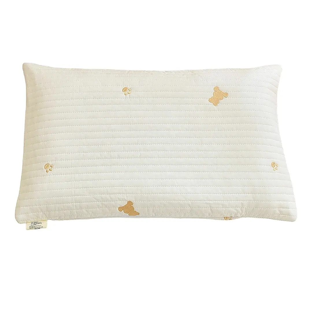 コットンベビーピロー幼児ヘッド枕カバーソフト通気性ネック枕かわいい漫画刺Embroideryデザイン-D枕とカバー