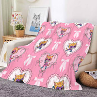 Nouvelle couverture en flanelle polaire à imprimé de personnages de chats de dessins animés, douce, chaude et confortable, pour canapé, lit, bureau, voyage