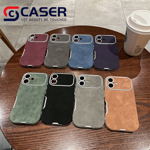 Camera Protection Retro Solid Color PU Leather Phone Case for Iphone 16 Pro Max 16e Support Customization Mobile Phone Cover