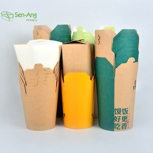 Senang02 Cốc Tráng <span class=keywords><strong>Pe</strong></span> Mỳ Ống Chiên Cơm Hộp Mì Gói Kraft Dùng Một Lần Mang Đi Tùy Chỉnh - Product Image 6