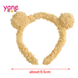 Bandeau pour cheveux en peluche style pompon coréen, bandeau pour cheveux en peluche style ours, bandeau pour cheveux mignon pour filles - Product Image 6