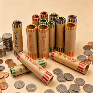 Tubos de Papel Biodegradables para Monedas de un Cuarto, Centavos, Níquel y Diez Centavos, para Empaque de Monedas - Product Image 2