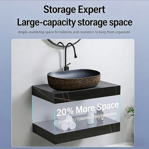 Vasque de comptoir en céramique personnalisée, <span class=keywords><strong>blanc</strong></span> pur, noire, artificielle, murale, pour lavabo en pierre - Product Image 4