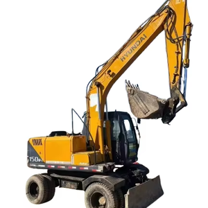 Excavatrice diesel hydraulique de roue de HYUNDAI 150W-7 utilisée par original de taille moyenne avec l'excellent prix bas de condition de travail en vente - Product Image 1