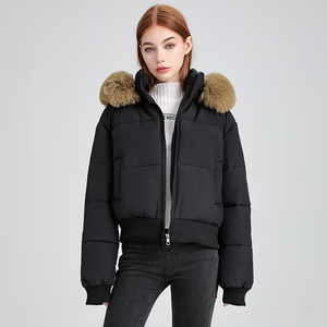 Fille chaude fourrure hiver <span class=keywords><strong>veste</strong></span> courte femmes grande taille hiver à capuche manteau femmes Style chaud <span class=keywords><strong>veste</strong></span> femmes manteau dames - Product Image 2