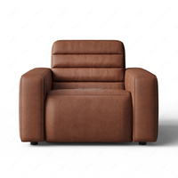 Ensemble de 2 fauteuils inclinables en cuir électriques modernes FERLY pour salon et salle de séjour