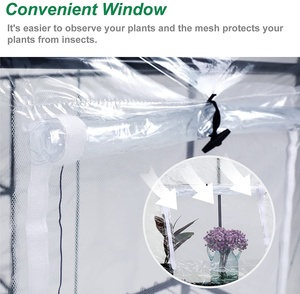 Nhà Kính Đi Bộ ABCCANOPY Trong Nhà Ngoài Trời Với Kệ 2 Tầng 4 Nhà Kính Làm Vườn Di Động (Vỏ PVC Trong Suốt) - Product Image 5