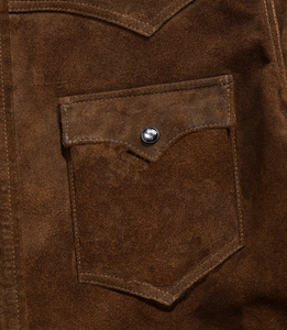 Leduo <span class=keywords><strong>Giacca</strong></span> <span class=keywords><strong>Camicia</strong></span> in <span class=keywords><strong>Pelle</strong></span> Scamosciata Stile Western Americano Retrò Personalizzata per Uomo - Product Image 4